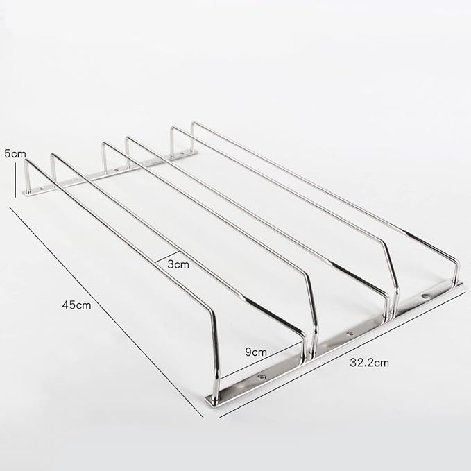 V3VOGUE Wine Glass Rack 11/20/24inch Under Cabinet Wine Glass Holder, Stainless Steel Hanging Stemware Holder, Stemware Storage Drying Rack with Screws, Wall Mounted Hanging Rack Shelf