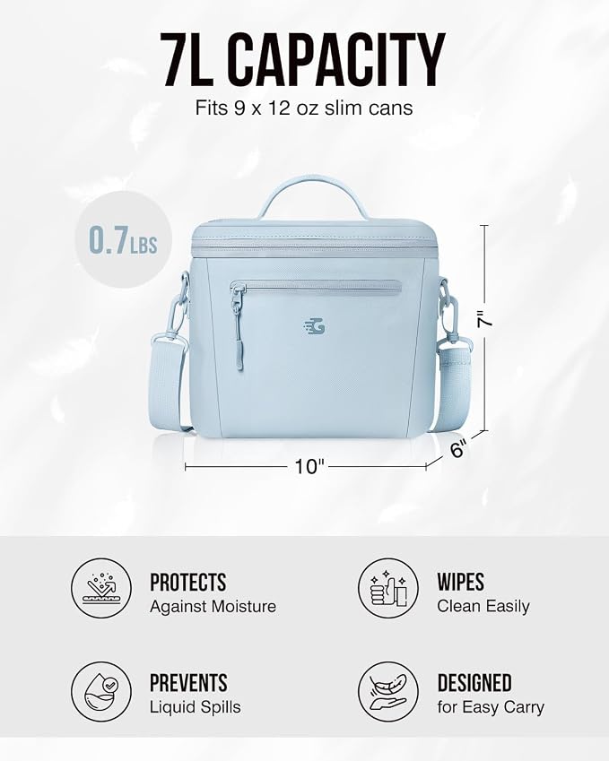 GLORIEROO Insulated Lunch Box Bag Women - Waterproof Leakproof Lightweight Reusable Cooler for Work Picnic