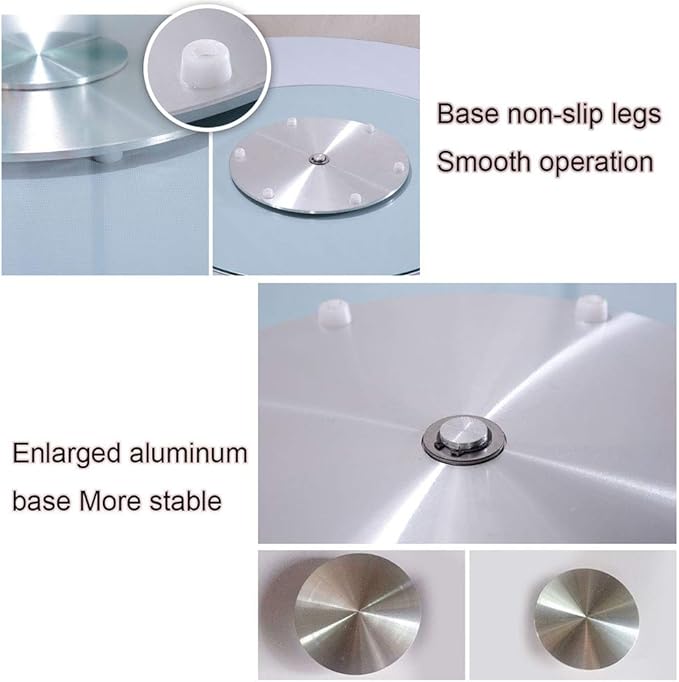 Round Thick Glass Turntable for patio table, 24 Inch Kitchens Lazy Susan, Rotating Service Plate with Sturdy Bearings