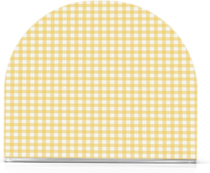 Yellow Gingham Acrylic Napkin Holder for Table, Tissue Paper Dispenser for Kitchen Countertop, Dining Table, Bar, Coffee Shop, Home Decor