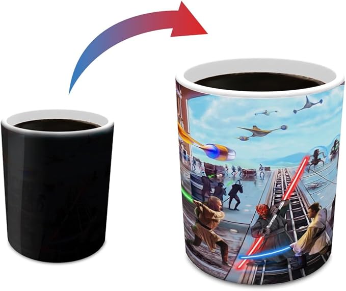 Morphing Mugs Star Wars – Liberation of Naboo – 11 oz Heat Sensitive Mug – Ceramic Color Changing Heat Reveal Coffee Tea – Official Licensed Thomas Kinkade Studios Collectible MMUG1734