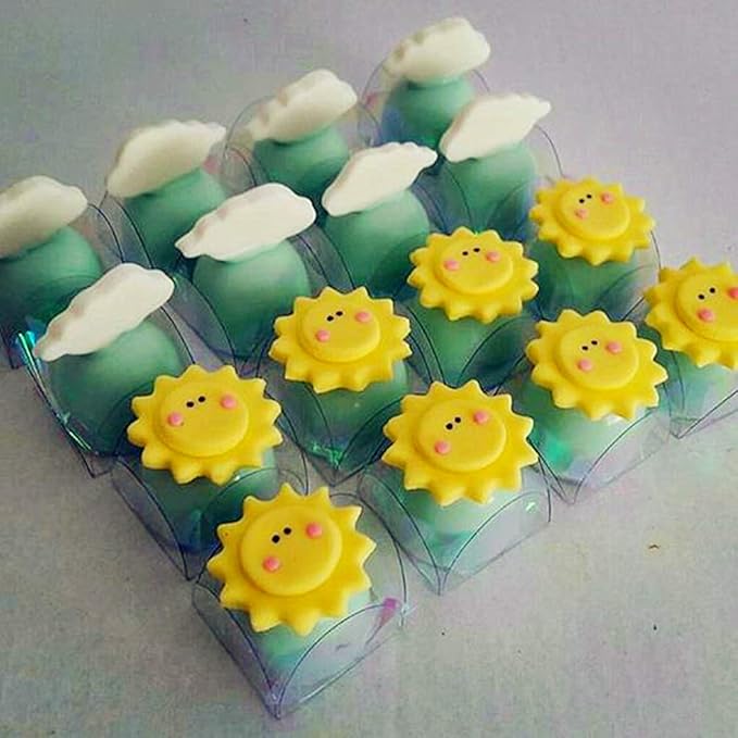 JeVenis Set of 6 Party Supplies - You are my Sunshine Cake Mold & Cupcake Decoration - Sun & Cloud Molds
