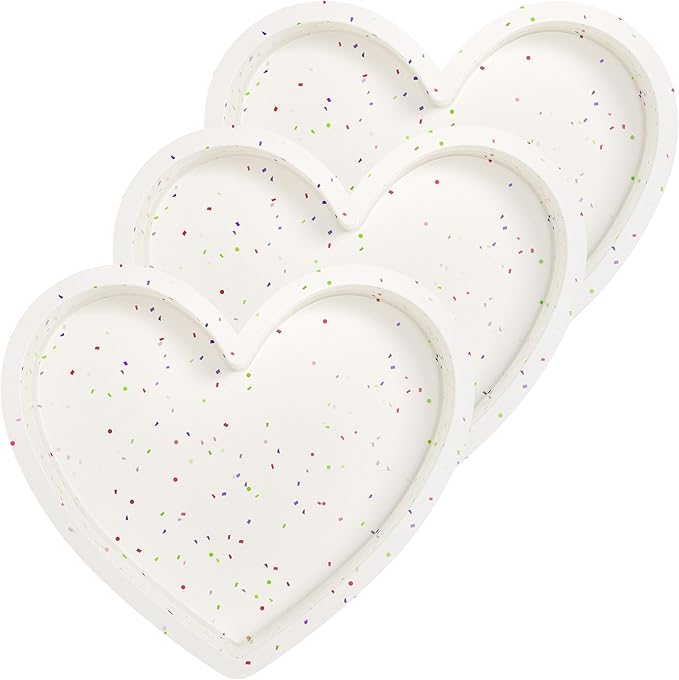 8 Inch Heart Shaped Silicone Cake Pans Set of 3, Large Nonstick Heart Baking Molds for Oven and Air Fryer, Food Grade Easy Release Heart Pan for Birthday Wedding Gift (Cream)