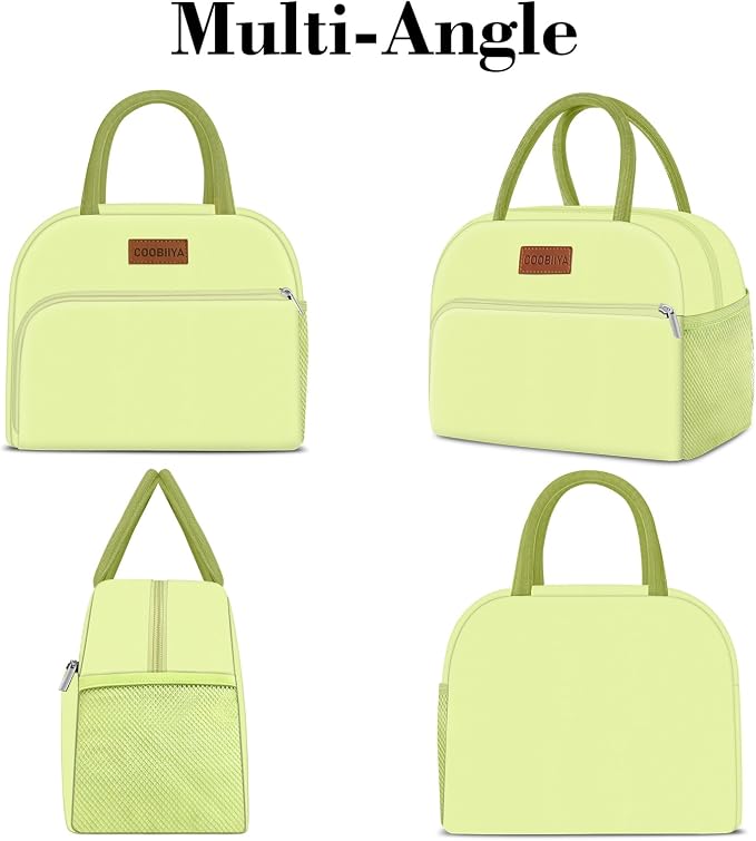 Coobiiya Insulated Lunch Bag Women/Men, Taslon Leakproof Thermal Lunch Box for Women Men, Cute Waterproof Cooler Bag for Work Picnic Travel