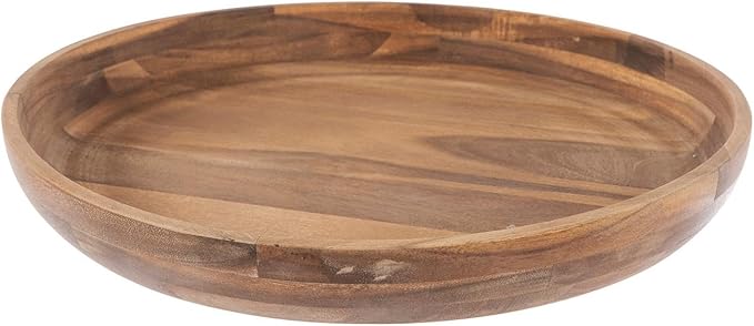 Hobby Lobby Round Acacia Wood Serving Tray, Brown, 16x16x2 Inch, Food Safe, Hand Wash Only