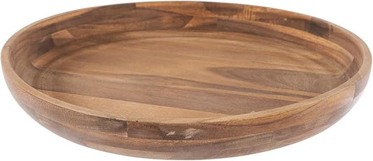 Hobby Lobby Round Acacia Wood Serving Tray, Brown, 16x16x2 Inch, Food Safe, Hand Wash Only