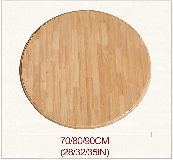 Kitchen Wood Lazy Susan, Handmade Round Wooden Turntable Diameter 70cm 80cm 90cm, Thicken 1.6cm, Strong Wood Serving Tray, Crack Resistants, Smooth Surface, Protects Hands ( Color : B , Size : 70cm )