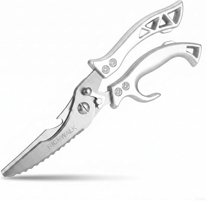 Kitchen Scissors - Heavy Duty Poultry Shears Sharp Cutting Food Chicken Bone Meat Vegetable for Cooking, Multipurpose Stainless Steel Utility Scissors, Safety Lock