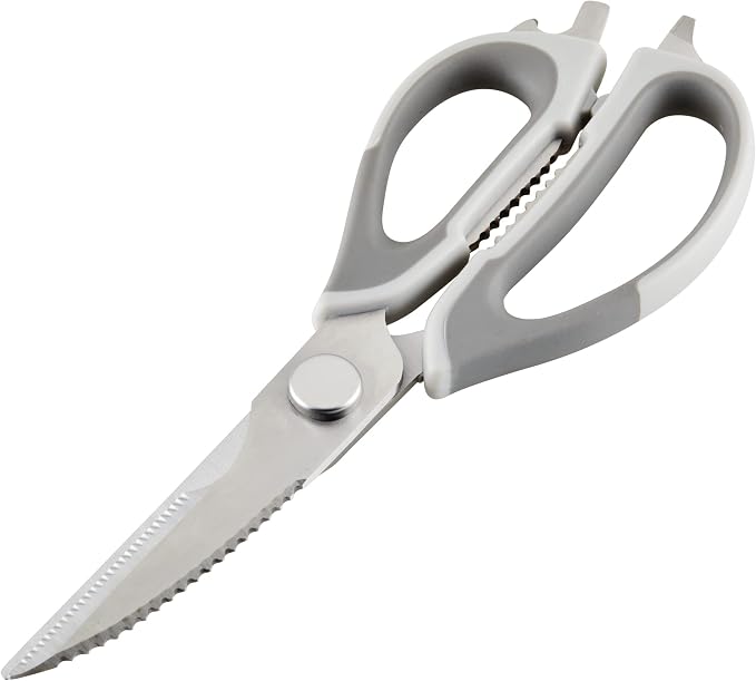 Rachael Ray Professional Multi Shear Kitchen Scissors with Herb Stripper and Sheath, 2 Piece, Gray