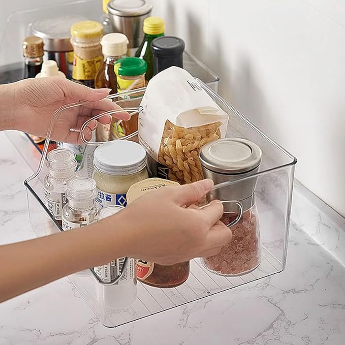2pcs Kitchen Fruit Storage Boxes, Medium Food Organizer Bins for Fridge and Pantry, Produce Containers for Household Food Storage