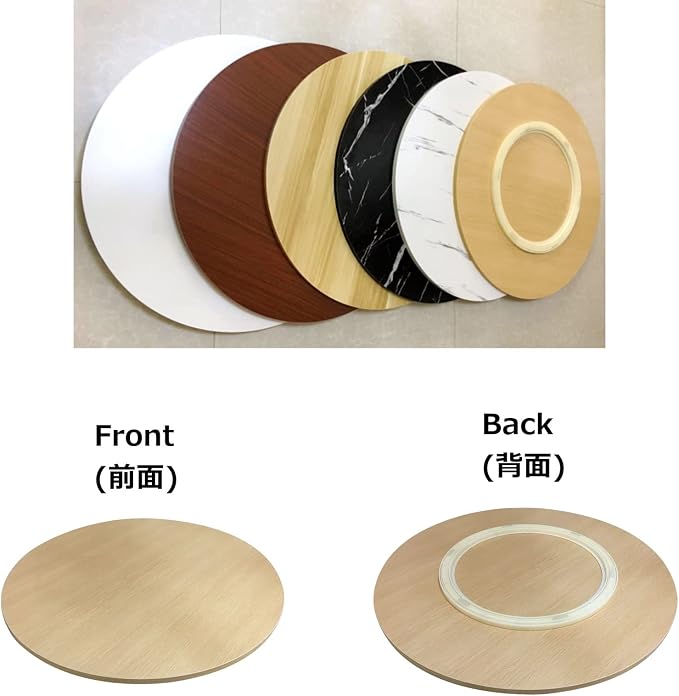 Rotating Serving Plate Round For Dining Table, Ø 50-100cm Lazy Susan Wooden Turntable For Home And Kitchen, Hotel Tabletop Service Trays, No Need To Install, Direct Use (Color : Black, Size : Ø80cm-