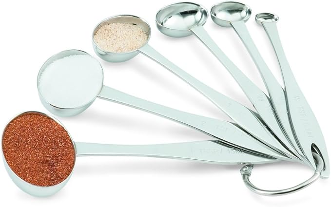 Vollrath 46588 Stainless Steel 6-Piece Oval Measuring Spoon Set