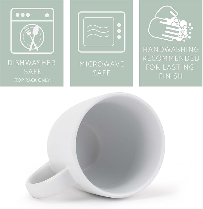 Elanze Designs Raw Clay Bottom White 13 ounce Ceramic Coffee Mugs Set of 4