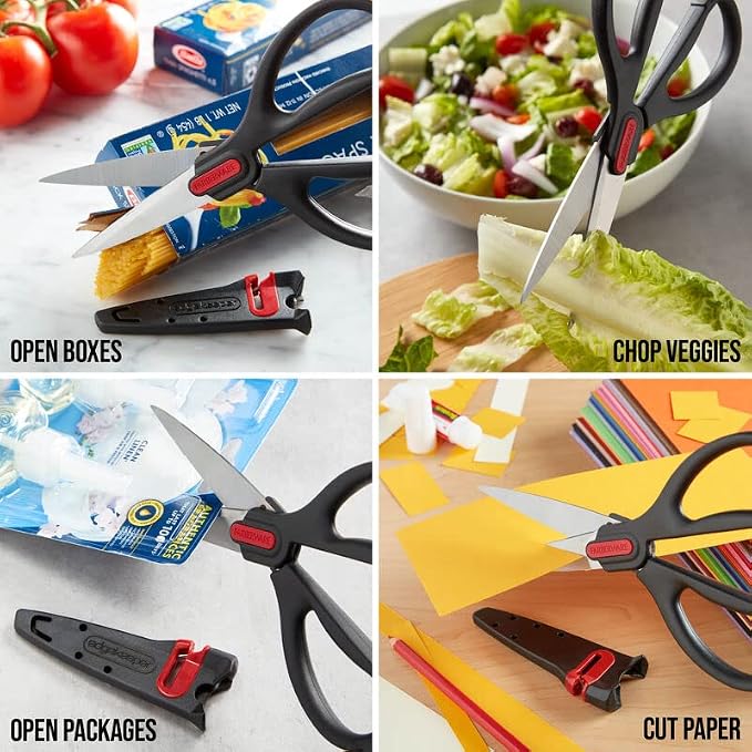 Farberware Self-Sharpening Stainless Steel All-Purpose Shears with Edgekeeper Sleeve