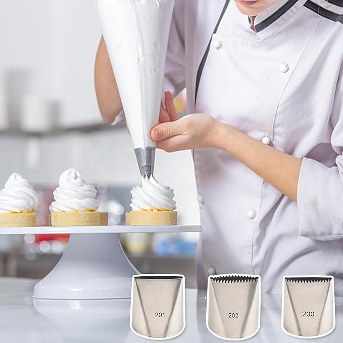 Piping Tips For Cake Decorating, Stainless Steel Icing Piping Nozzles For Pastry Fondant Decorating Tools (C)