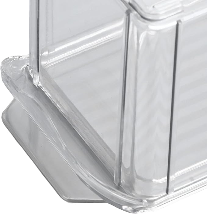 Clear Organizing Bin, Plastic Storage Container, Large Capacity for Kitchen Cabinet Refrigerator and Pantry Organization (Narrow and tall (with lid))