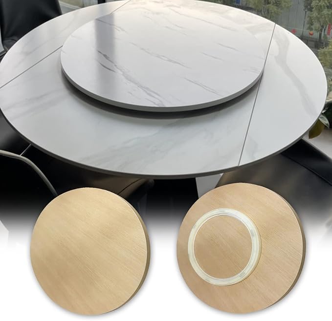 50-100cm Large Turntable Rotating Lazy Susan For Kitchen Dining Table Tabletop, Wooden Round Swivel Tray Smooth Easy To Clean, 360°, For Place Tableware, Partake Of Some Food (Color : Wood, Size : Ø