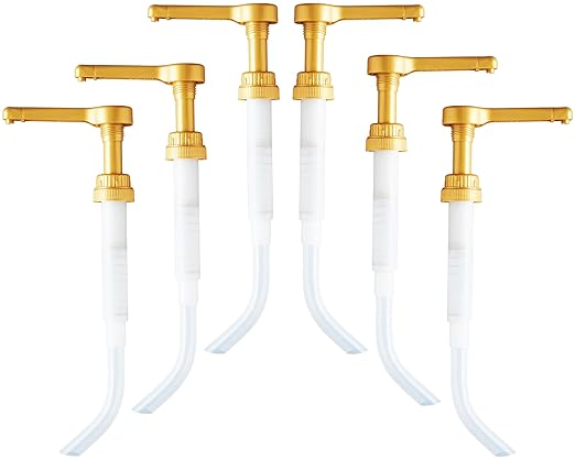 Good Times Coffee Co. Sauce Pump Dispenser for Torani 64 Ounce Bottles (Pack of 6)