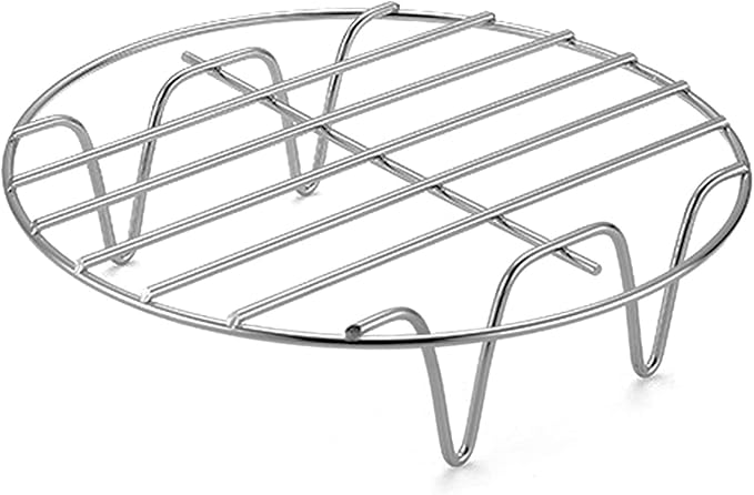 11" Round Cooking Rack Versatile Stainless Steel Grid Grill Steamer Rack, Fits Air Fryer Pot Pressure Cooker Canning