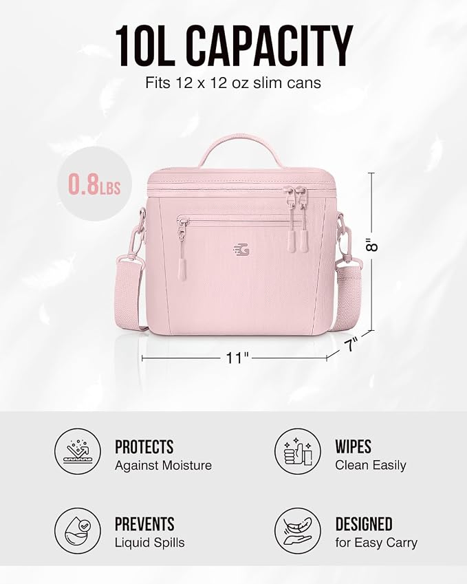 GLORIEROO Insulated Lunch Box Bag Women - Waterproof Leakproof Lightweight Reusable Cooler for Work Picnic