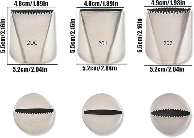 Piping Tips For Cake Decorating, Stainless Steel Icing Piping Nozzles For Pastry Fondant Decorating Tools (C)