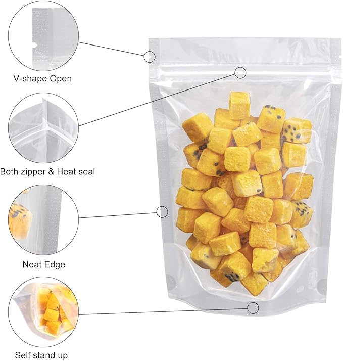 30Pcs14"X20" Clear Stand Up Zipper Seal Bags,Reuseable Ziplock Plastic Pouch for Food Storage, Transparent Sealing Food Pouches Snack Packing,Cookie,Snack,Spices,Pet Food and Drinking