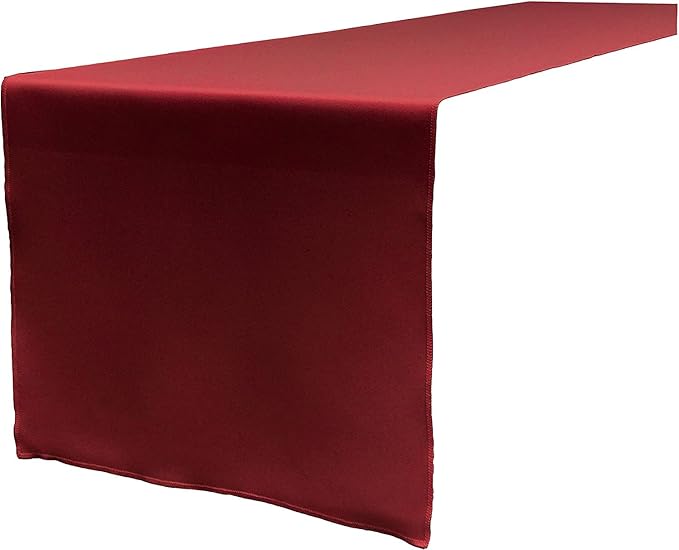 LA Linen Polyester Poplin Table Runner 14 by 108-Inch, Cranberry