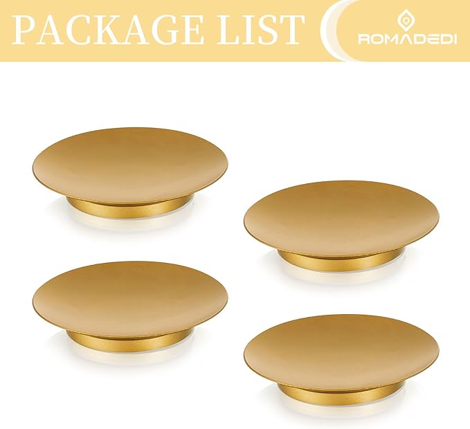 Romadedi Iron Plate Candle Holder, Gold Candle Holders for Pillar, Set of 4 Small Candle Tray, Pillar Candle Holder Plate Metal Candle Stand for Coffee Table Decor, Wedding, Party, Home Decor