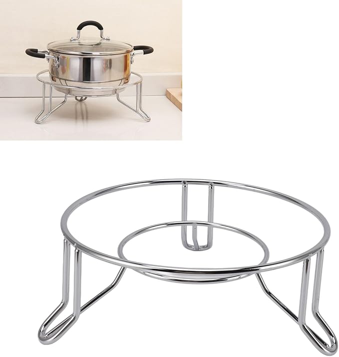 Round Steamer Rack Versatile Bread Cooling, Metal Trivets Stainless Steel Pot Holders Steamer Pan Wire Rack for Baking Canning Cooking