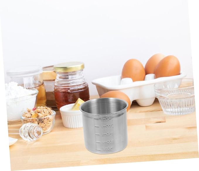 Healifty 3pcs Food Measuring Beaker Capacity Latte Art Container Easy to Clean Kitchen Tool for Precise Measurements for Cooking Baking Stackable Design for Space Saving Storage