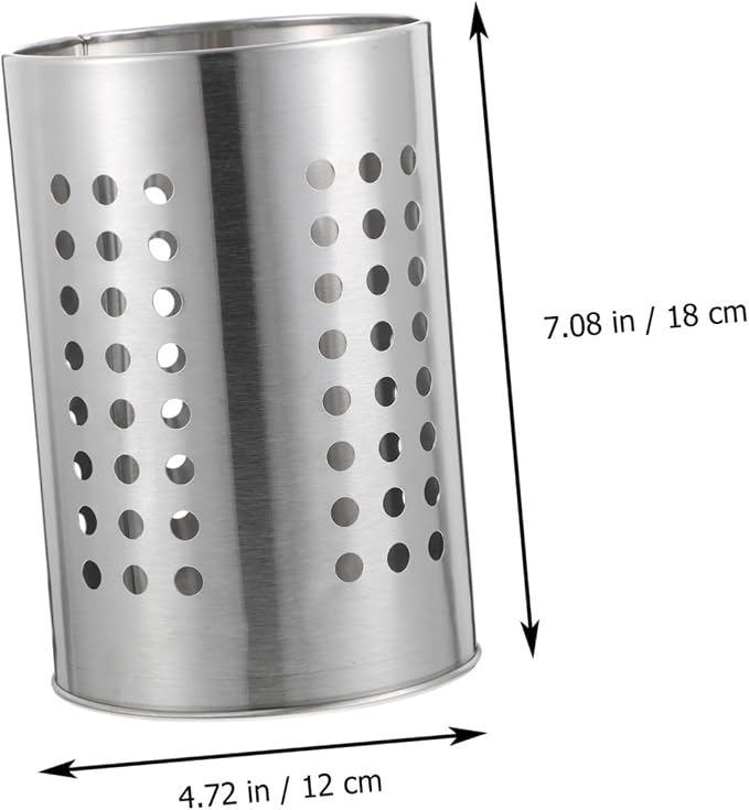 2Pcs Stainless Steel Utensil Draining Storage Container Modern Kitchen Organizer for Forks Knives and Chopsticks Compact Design Easy Drainage for Home