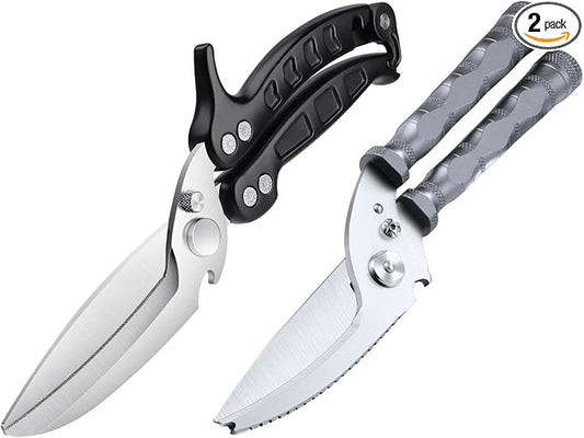DRAGON RIOT Heavy Duty Kitchen Shears 2 Pack,A Must Have Kitchen Shears for Chicken and Meat Cutting - Dishwasher Safe and Stainless Food Kitchen Scissors for Thanksgiving