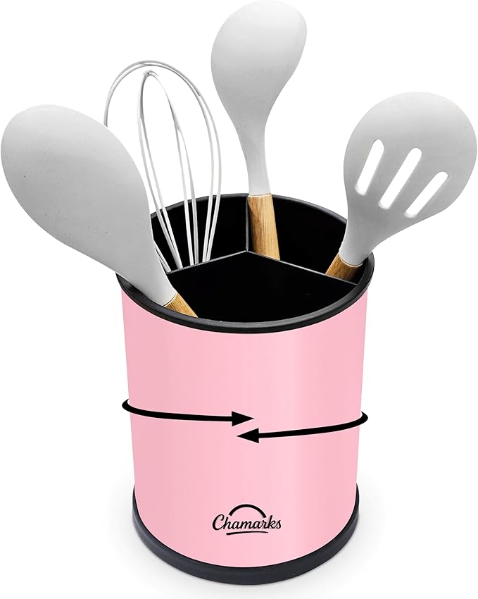 Kitchen Utensil Holder and Countertop Organizer. (Pink)