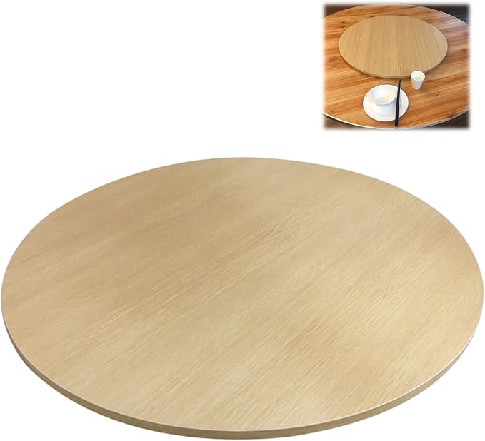 Rotating Serving Plate Round For Dining Table, Ø 50-100cm Lazy Susan Wooden Turntable For Home And Kitchen, Hotel Tabletop Service Trays, No Need To Install, Direct Use (Color : Wood, Size : Ø100cm-