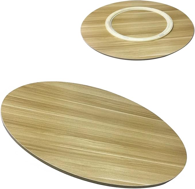 Wood Dining Table Turntable, 20in 24in 28in Round Wooden Lazy Susan Serving Tray, Dining Table Swivel Serving Display, Hotel Tabletop Service Plate, 360° Turntable Serving Plate,Large Wooden Turntabl
