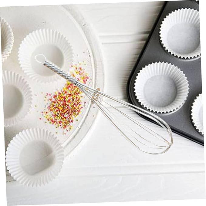 Mobestech Stainless Steel Handheld Balloon Whisk Manual Egg Frother Cooking Utensil for Home and Kitchen Use for Whisking Blending and Beating