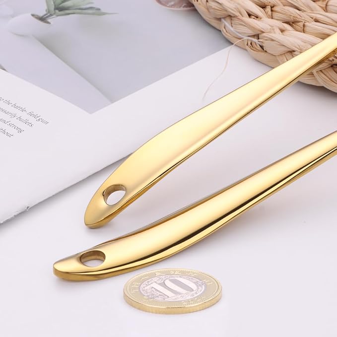 1-Piece Sauce Ladle and 1 Piece Gravy Ladle, 1 Oz., 18/10 Stainless Steel, Gold, Dishwasher Safe
