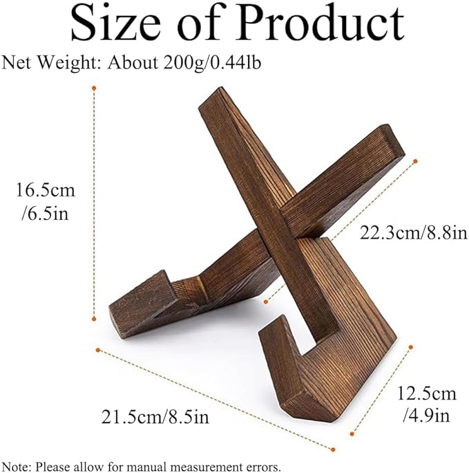 3PCS Recipe Cookbook Stand, Plate Holder Display Stand, 6.5 Inch Wooden Easel Frame Holder, Picture Frame Stand, Restaurant Home Recipes Wooden Book Display Stand, Decorative/414(2)