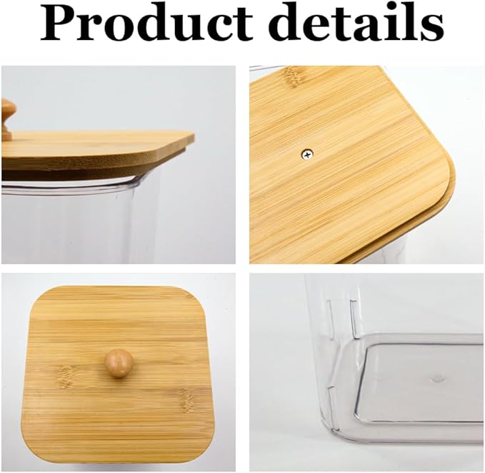 2 Pack Clear Coffee Pod Holder With Bamboo Lids Plastic K Cup Organizer Large Capacity With Wooden Base For Kitchen Countertop, Cafe Bar Organizer, Office Desktop