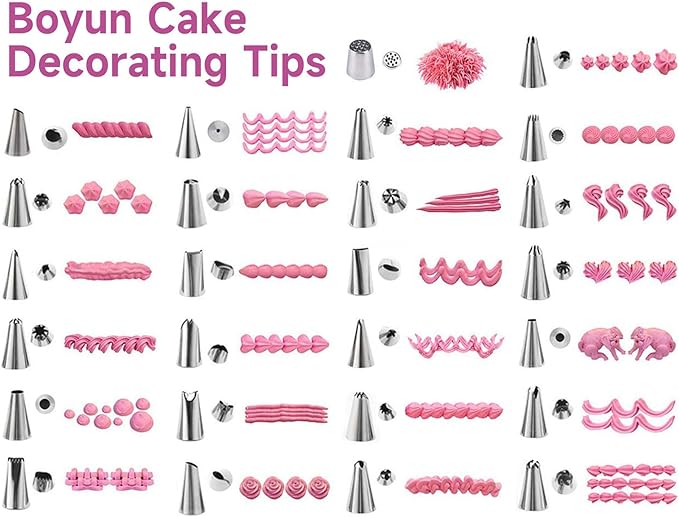 Dessert Decorating Syringe Set, Icing Piping Kit Stainless Steels Cake Decorating Tools 30 Piping Icing Nozzles Cupcake Decorating Kit - Blue