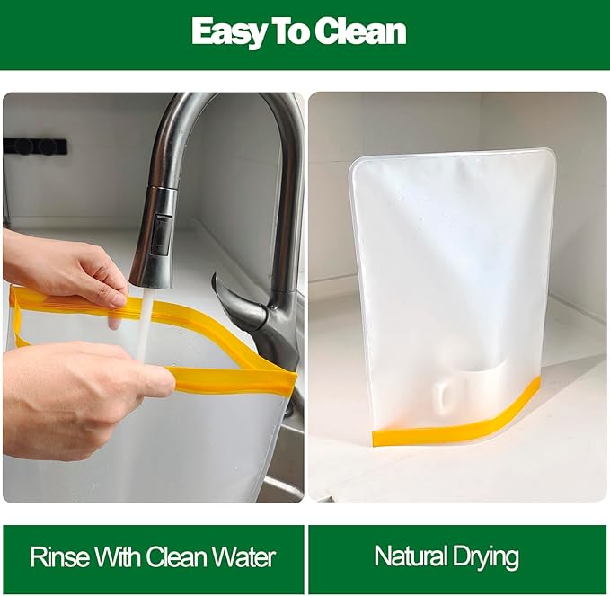 4 Pcs 2 Gallon Reusable Freezer Bags, Large Capacity, BPA Free Reusable Leakproof Food Storage Bags,13 "x 16", Used For Home Food Storage And Camping Food Storage