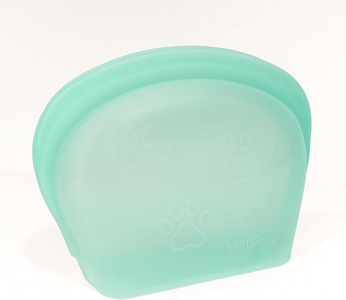MODERN-X SnapPack Premium Silicone Reusable Pet Storage Stand-Up Bags, Pet Duo Set, Microwave, Dishwasher, Oven and Freezer Safe, BPA Free, Leak-free, and Eco-friendly (Single - Teal 1000ml)