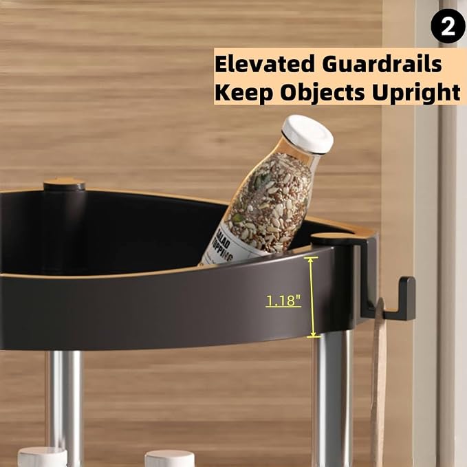 10.01" 2-Tier 360°Rotating Lazy Susan turntable Organizer Spice Rack Organization for Kitchen countertop and Cabinet pantry Organizers and storage(1Black, Extra Large)