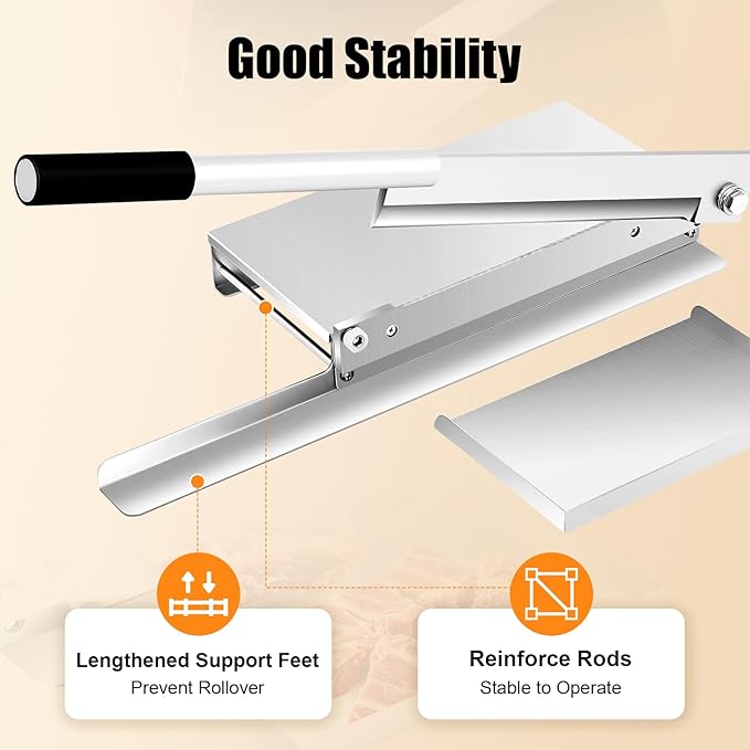 Manual Meat Bone Cutter Slicer Heavy Duty Chicken Cutting Machine with Blade Bone Chopper for Beef Goat Pig Fish Butcher Commercial Kitchen