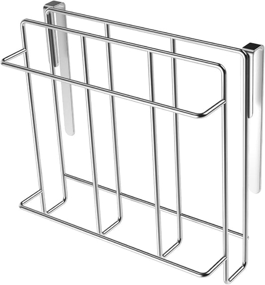 WAGENSTEIGER Stainless Steel Under/Over Cabinet Cutting Board and Kitchen Towel Rack – Space-Saving Rack for Countertop and Cabinet Door Storage, Chopping Board Holder (One-Layer)