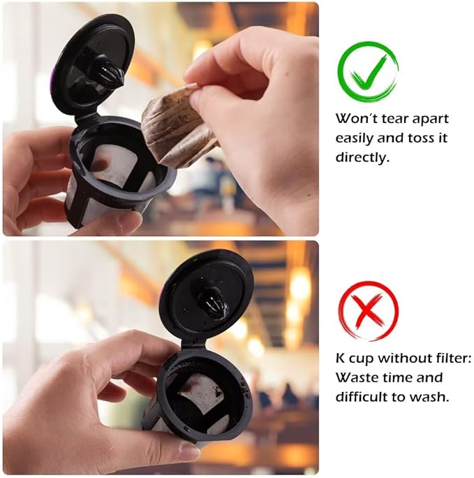 Disposable Paper Coffee Filters, Keurig K Cup Paper Filters for Keurig Single Brewer Reusable Cups, K-cup Coffee Pods, Fits All Brands Reusable K Cups (300)