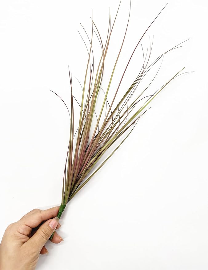 CATTREE Fake Wheat Grass Shrubs Artificial Plants, Faux Greenery Plastic Leaves Bushes for Indoor Farmhouse Garden Wedding Party DIY Decorations Office UV Resistant Planter Filler - Purple 8 Bundles