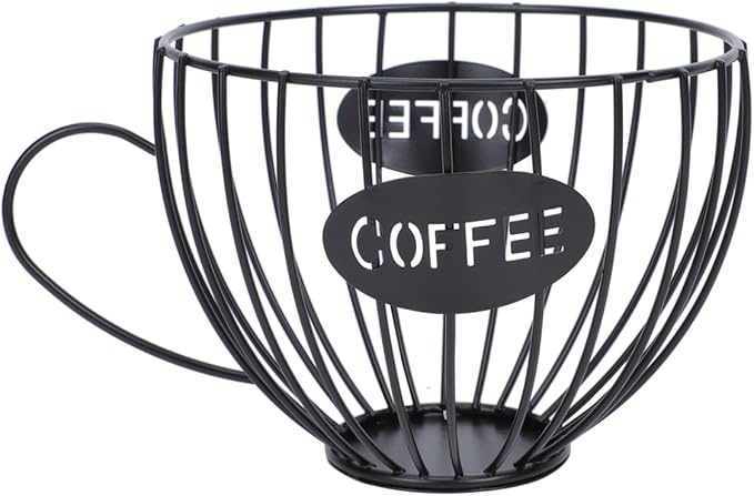 Cabilock 7.67X6.10X4.52 Inch Wrought Iron Fruit Storage Basket Cup Shaped Metal Snack Organizer with Handles for Kitchen Home and Restaurant