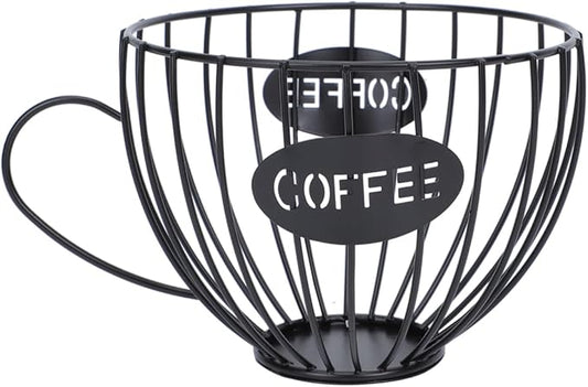 Cabilock 7.67X6.10X4.52 Inch Wrought Iron Fruit Storage Basket Cup Shaped Metal Snack Organizer with Handles for Kitchen Home and Restaurant