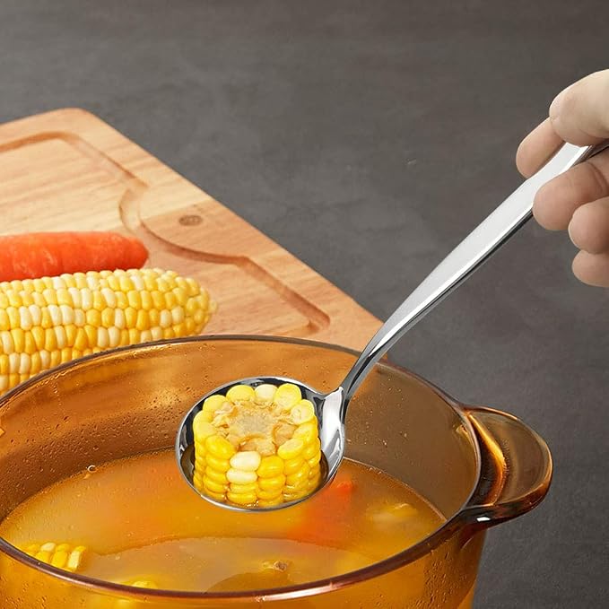 Idotry 2-Piece Stainless Steel Gravy Soup Spoon, Small Gravy Ladle Soup | polished mirror finish, ergonomic handle, easy to clean, ideal for sauces ﻿
